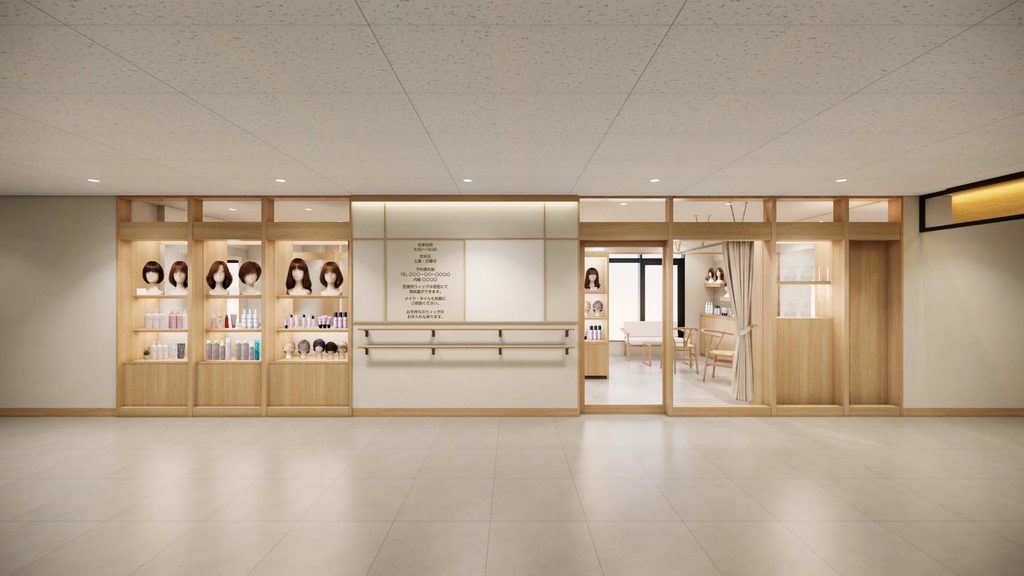 京都大学医学部附属病院に開設されるRashikuとSalon de Rafraの外観イメージ